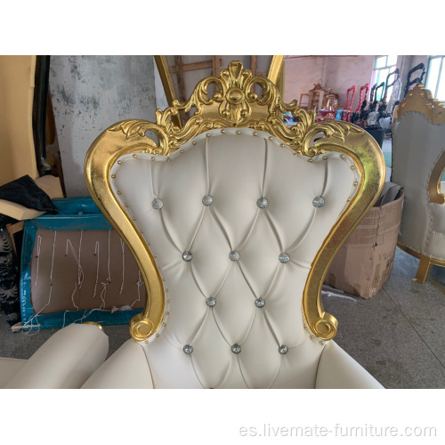 Venta al por mayor Evento del hotel Gold Wooden Cheap Throne Sillas